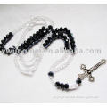 Black and transparent faceted crystal rosaries